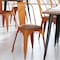 Flash Furniture Orange Metal Stack Chair with Teak Poly Resin Seat CH-31230-OR-PL1T-GG - alternate 5